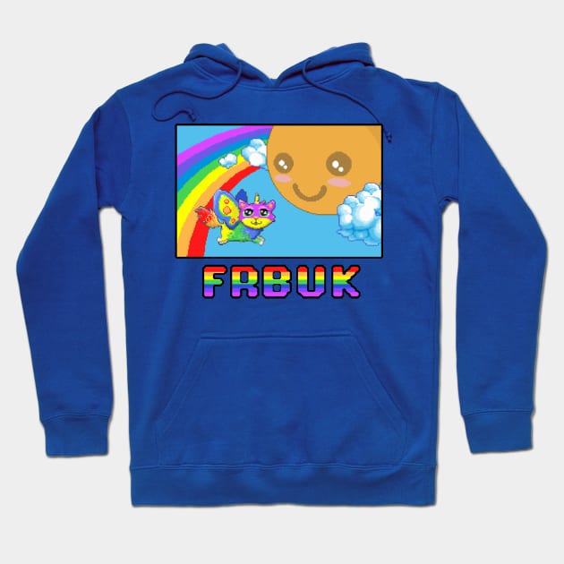 Fluffy Rainbow Butterfly Unicorn Kitty 16-Bit Hoodie by Resonate_Media